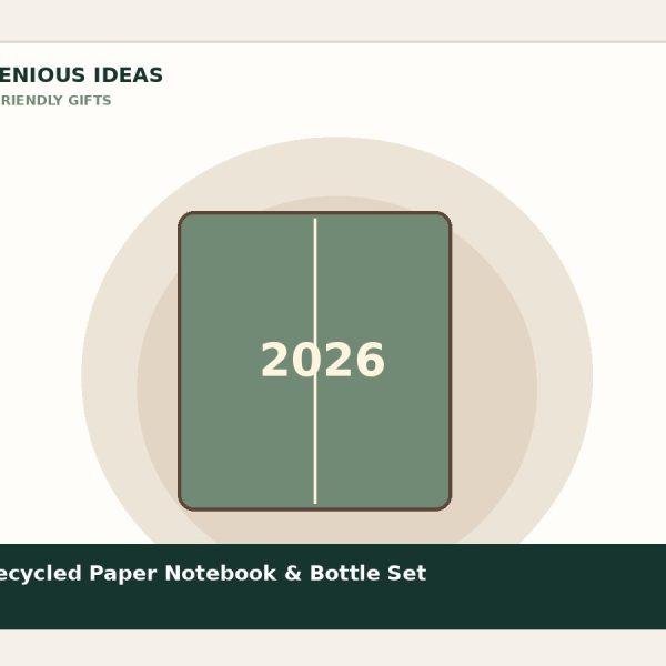Recycled Paper Notebook & Bottle Set